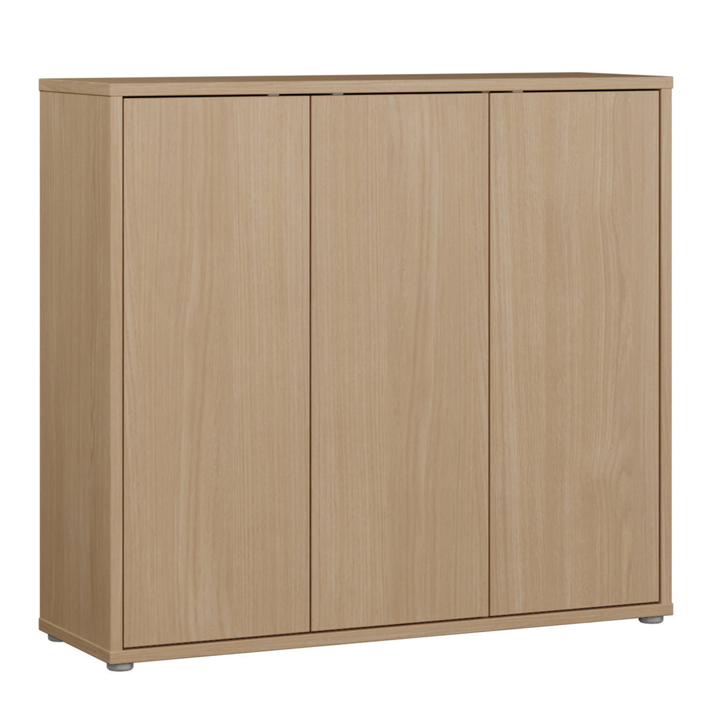Alice Springs Shoe Cabinet with 3 Doors Push-to-Open in Elegancia Oak