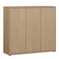 Alice Springs Shoe Cabinet with 3 Doors Push-to-Open in Elegancia Oak