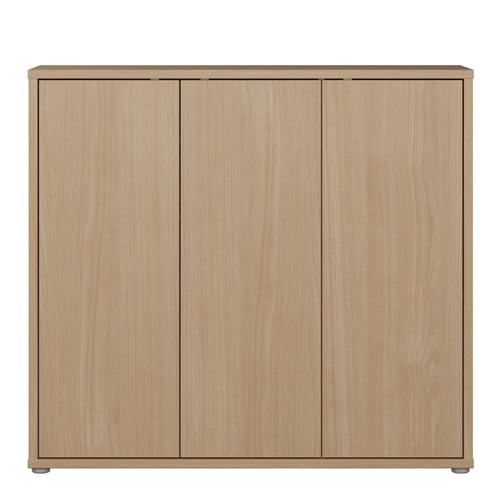 Alice Springs Shoe Cabinet with 3 Doors Push-to-Open in Elegancia Oak