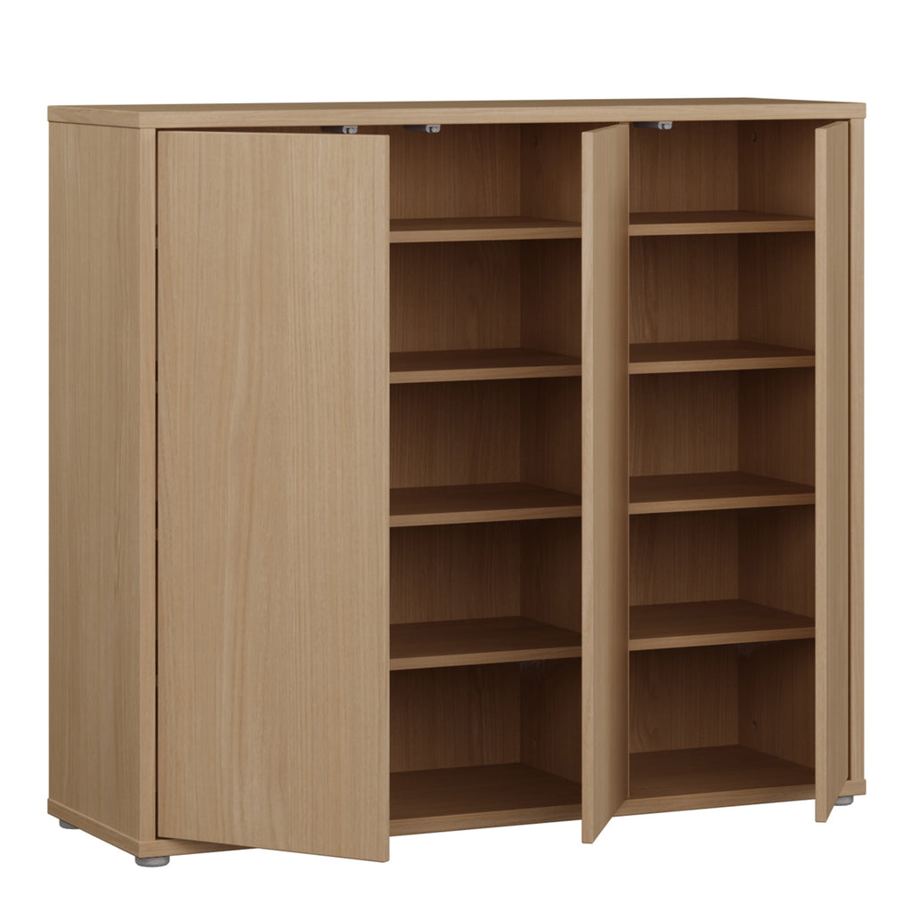 Alice Springs Shoe Cabinet with 3 Doors Push-to-Open in Elegancia Oak