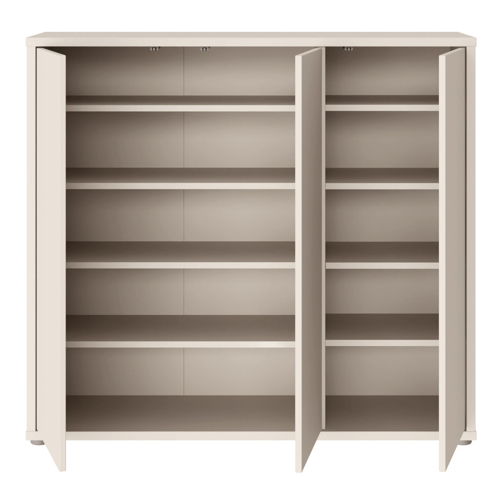 Alice Springs Shoe Cabinet with 3 Doors Push-to-Open in Sand