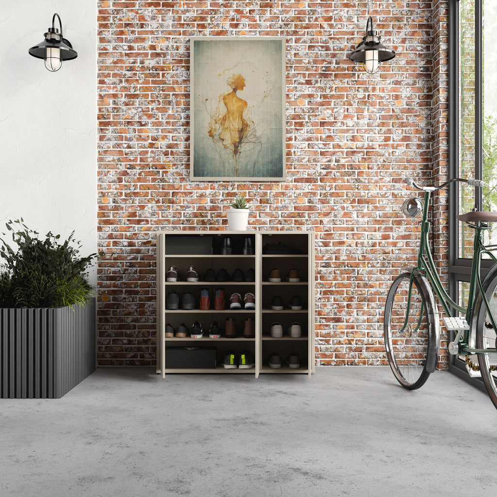 Alice Springs Shoe Cabinet with 3 Doors Push-to-Open in Sand