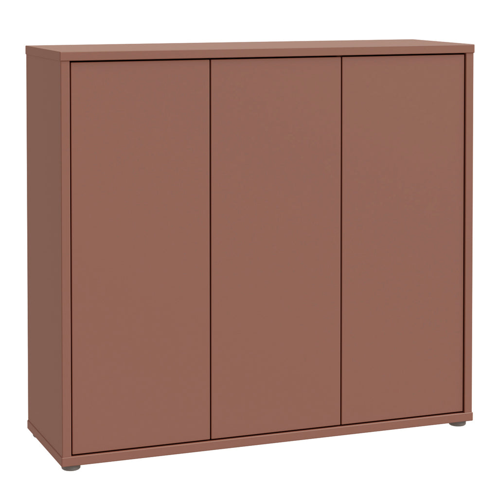 Alice Springs Shoe Cabinet with 3 Doors Push-to-Open in Terracotta