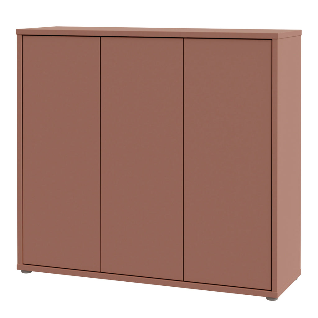 Alice Springs Shoe Cabinet with 3 Doors Push-to-Open in Terracotta