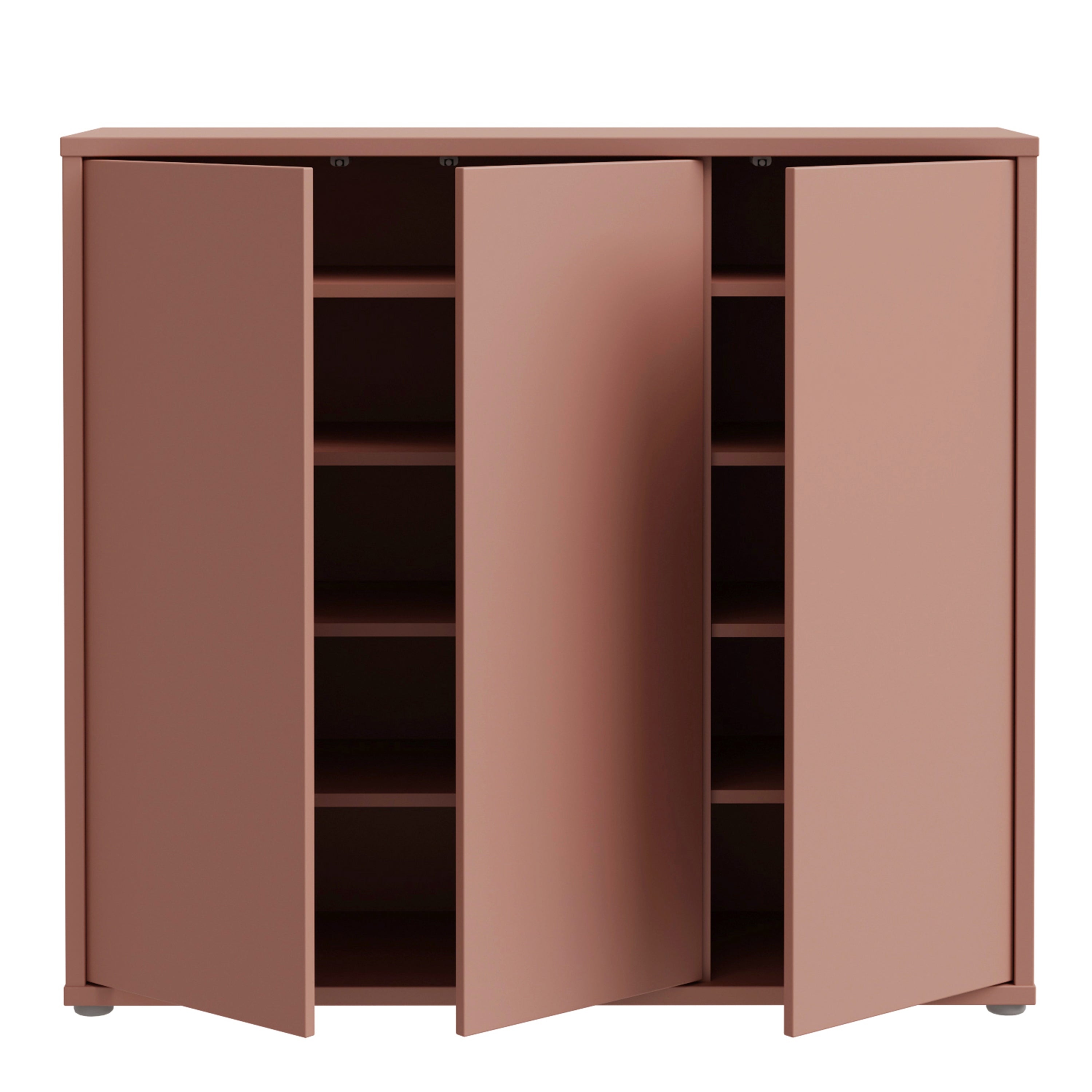 Alice Springs Shoe Cabinet with 3 Doors Push-to-Open in Terracotta