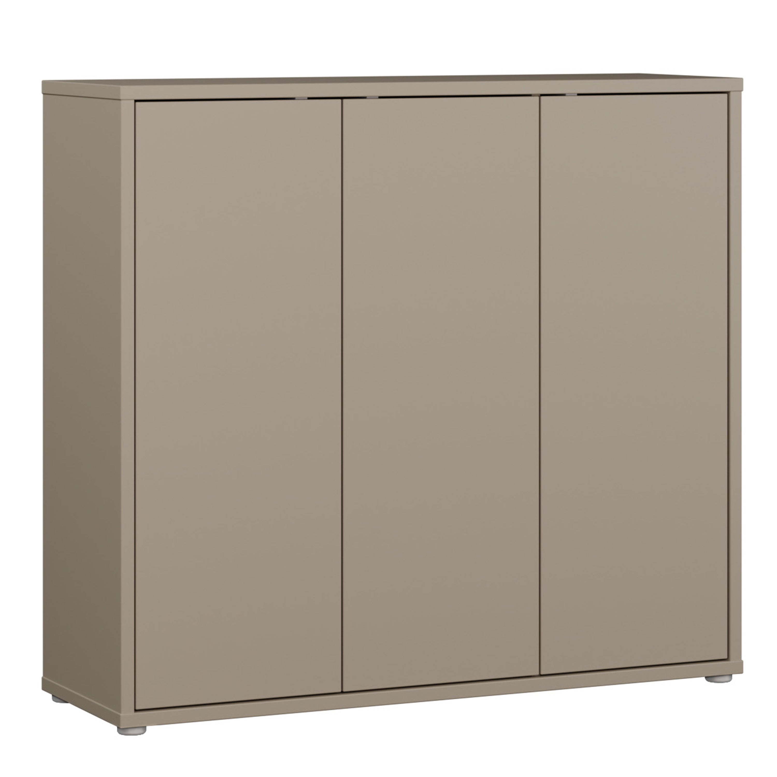 Alice Springs Shoe Cabinet with 3 Doors Push-to-Open in Taupe