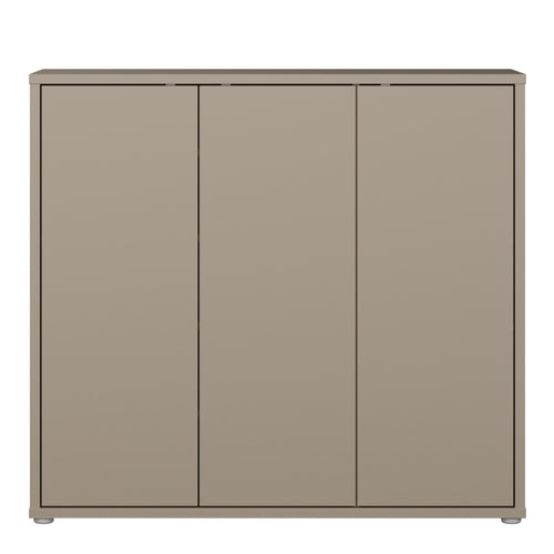 Alice Springs Shoe Cabinet with 3 Doors Push-to-Open in Taupe