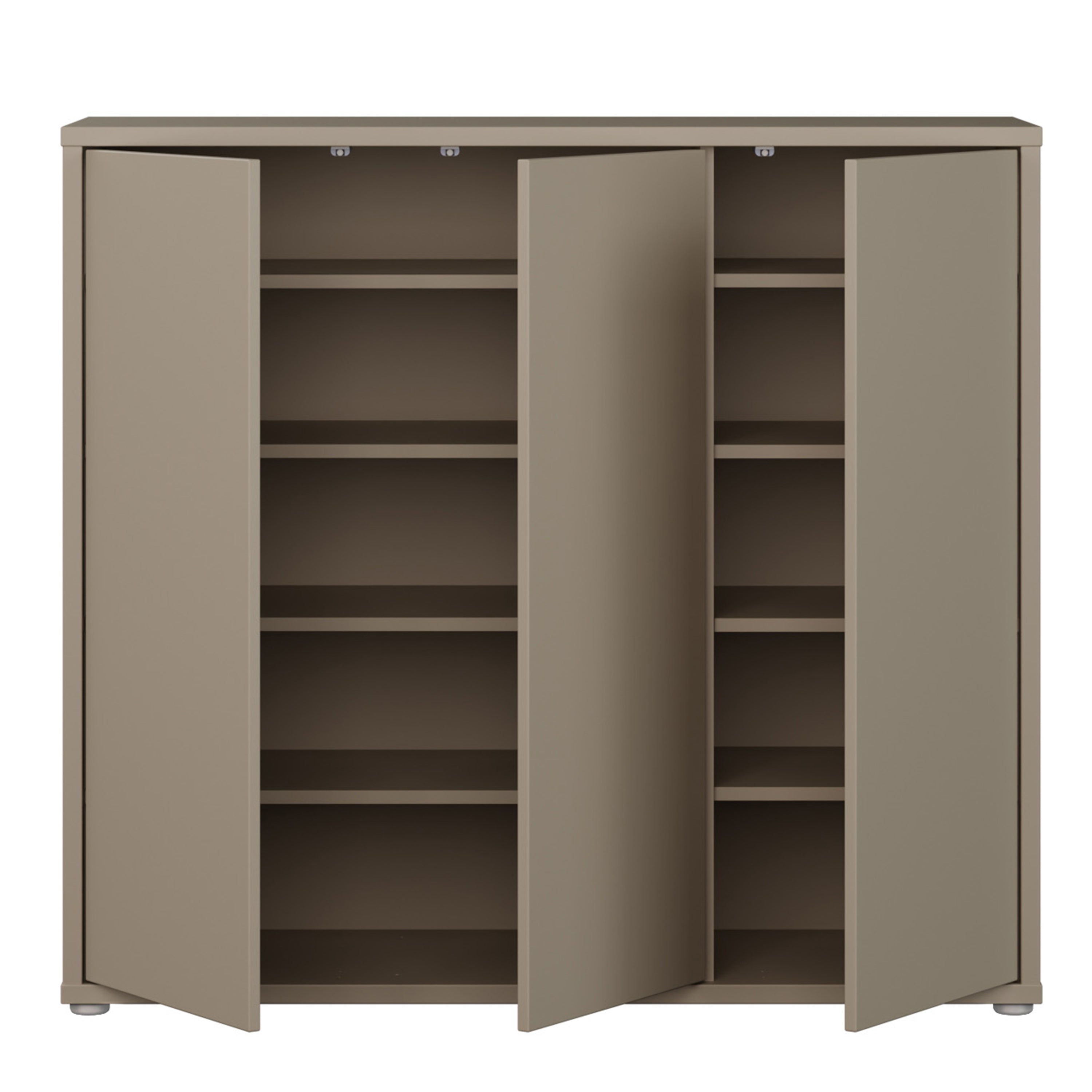Alice Springs Shoe Cabinet with 3 Doors Push-to-Open in Taupe