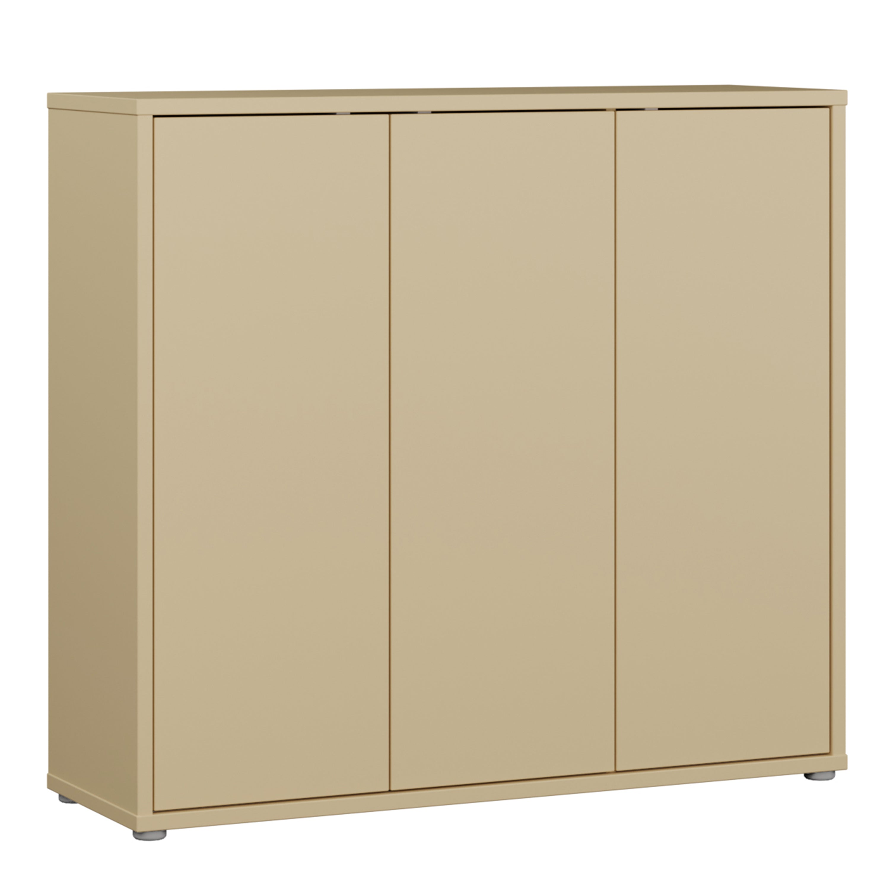 Alice Springs Shoe Cabinet with 3 Doors Push-to-Open in Butter Yellow