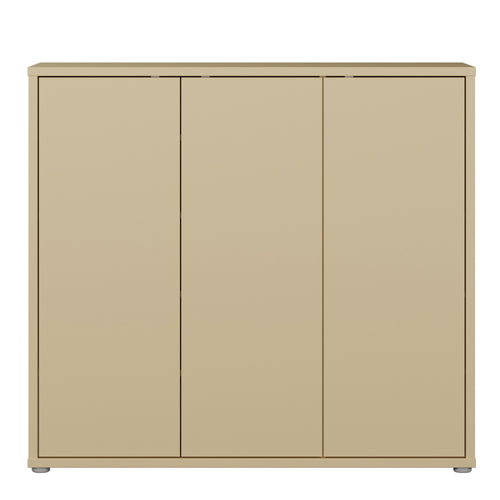 Alice Springs Shoe Cabinet with 3 Doors Push-to-Open in Butter Yellow