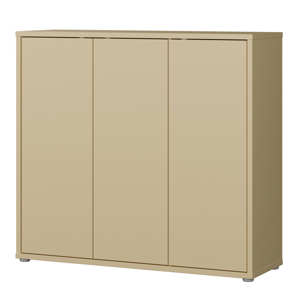 Alice Springs Shoe Cabinet with 3 Doors Push-to-Open in Butter Yellow