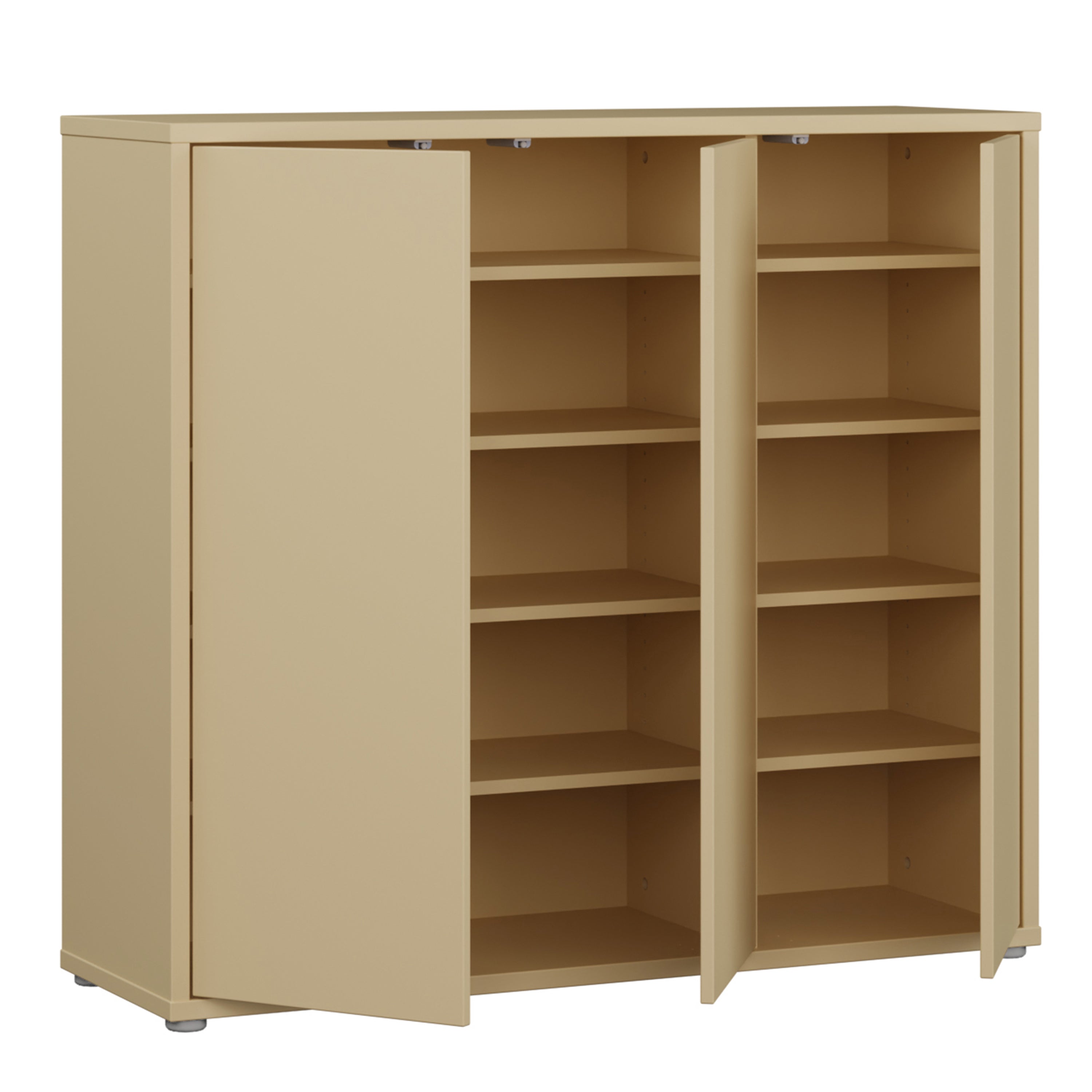 Alice Springs Shoe Cabinet with 3 Doors Push-to-Open in Butter Yellow
