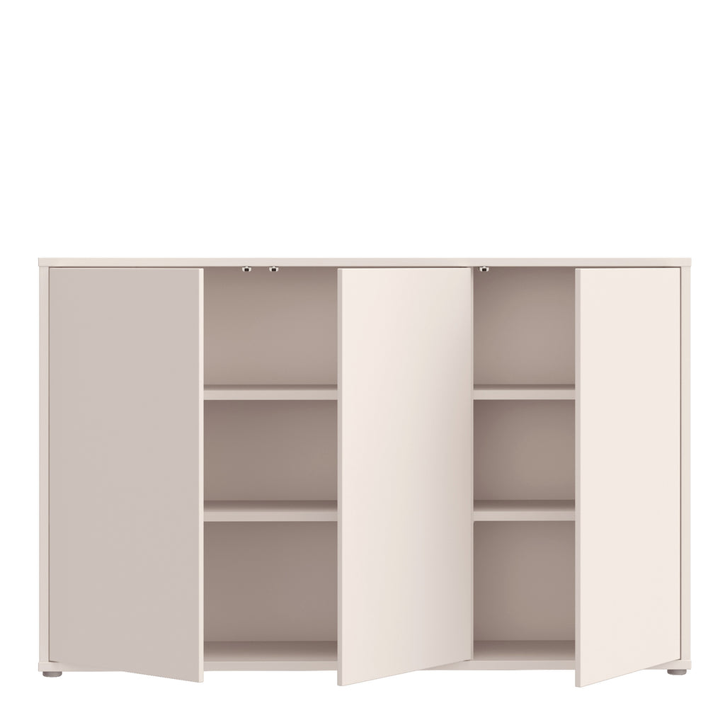 Alice Springs 3 Door Sideboard with Push-to-Open Doors in Sand