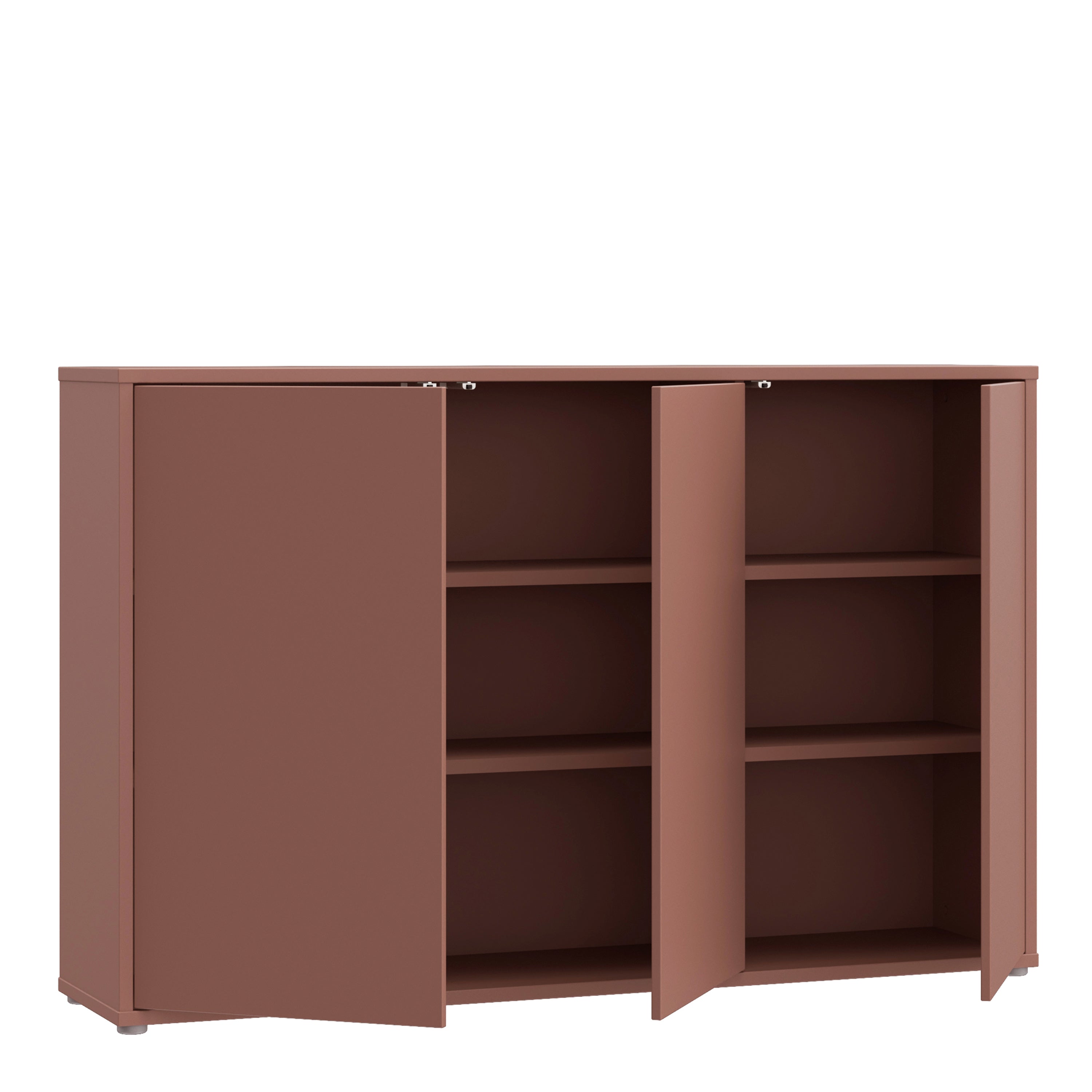 Alice Springs 3 Door Sideboard with Push-to-Open Doors in Terracotta