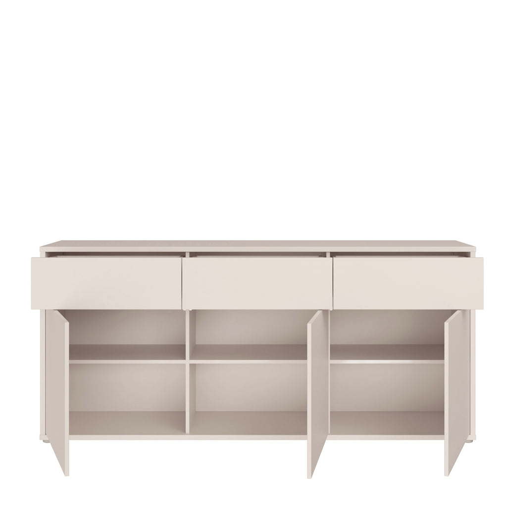 Alice Springs 3 Door 3 Drawer Sideboard with Push-to-Open Drawers in Sand