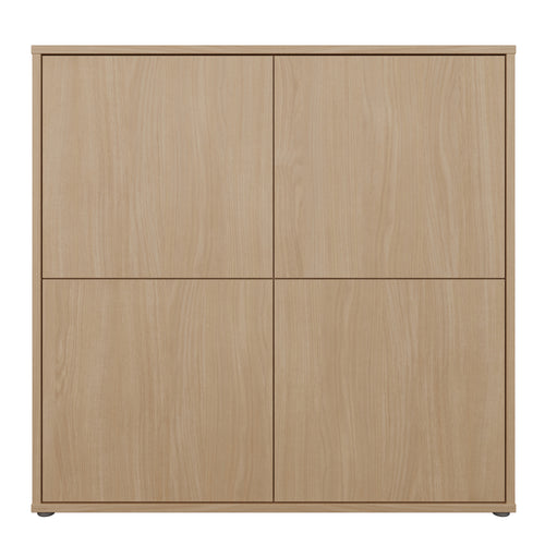 Alice Springs 4 Door Large Storage Cabinet with Push-to-Open Doors in Elegancia Oak