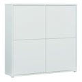 Alice Springs 4 Door Large Storage Cabinet with Push-to-Open Doors in Light Grey