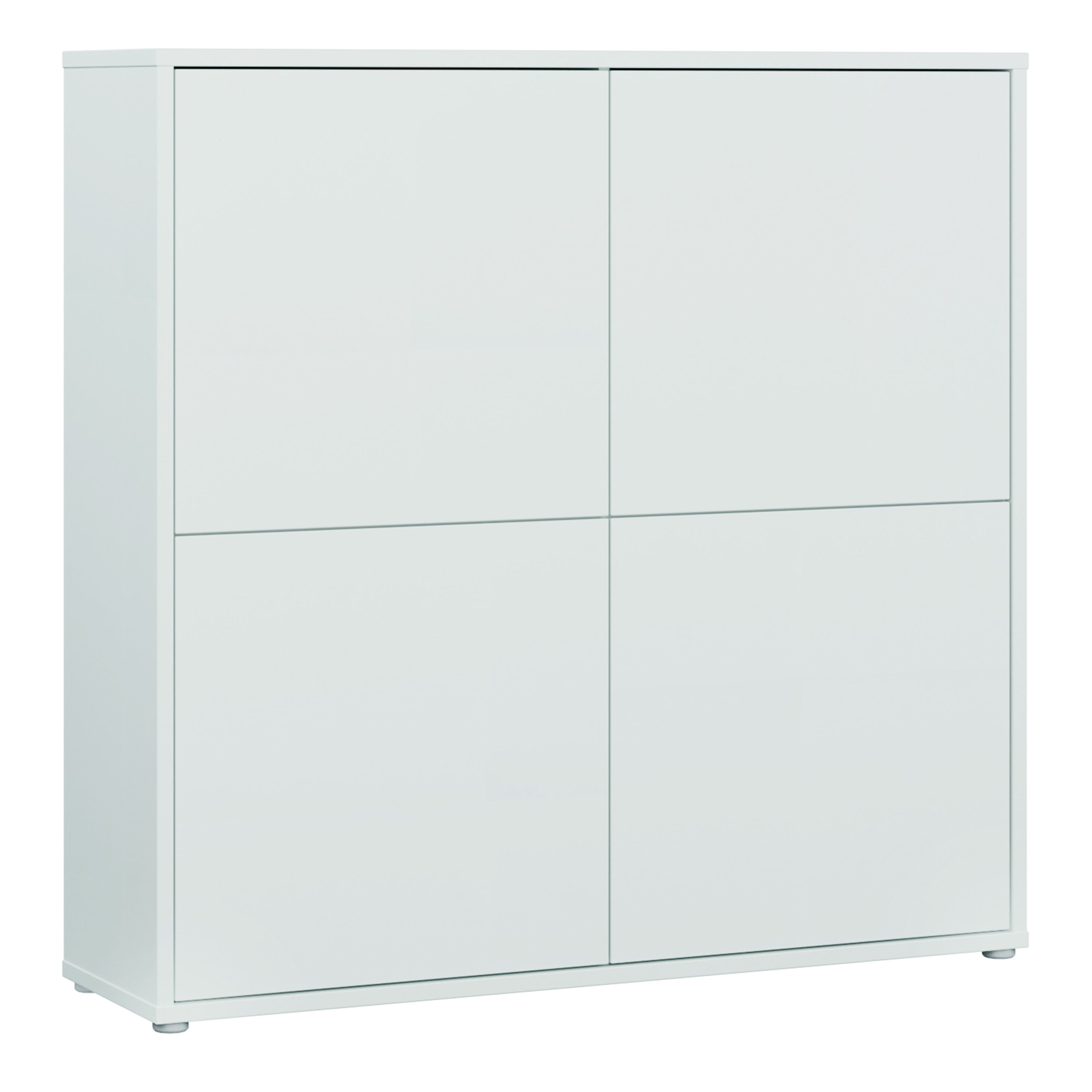Alice Springs 4 Door Large Storage Cabinet with Push-to-Open Doors in Light Grey