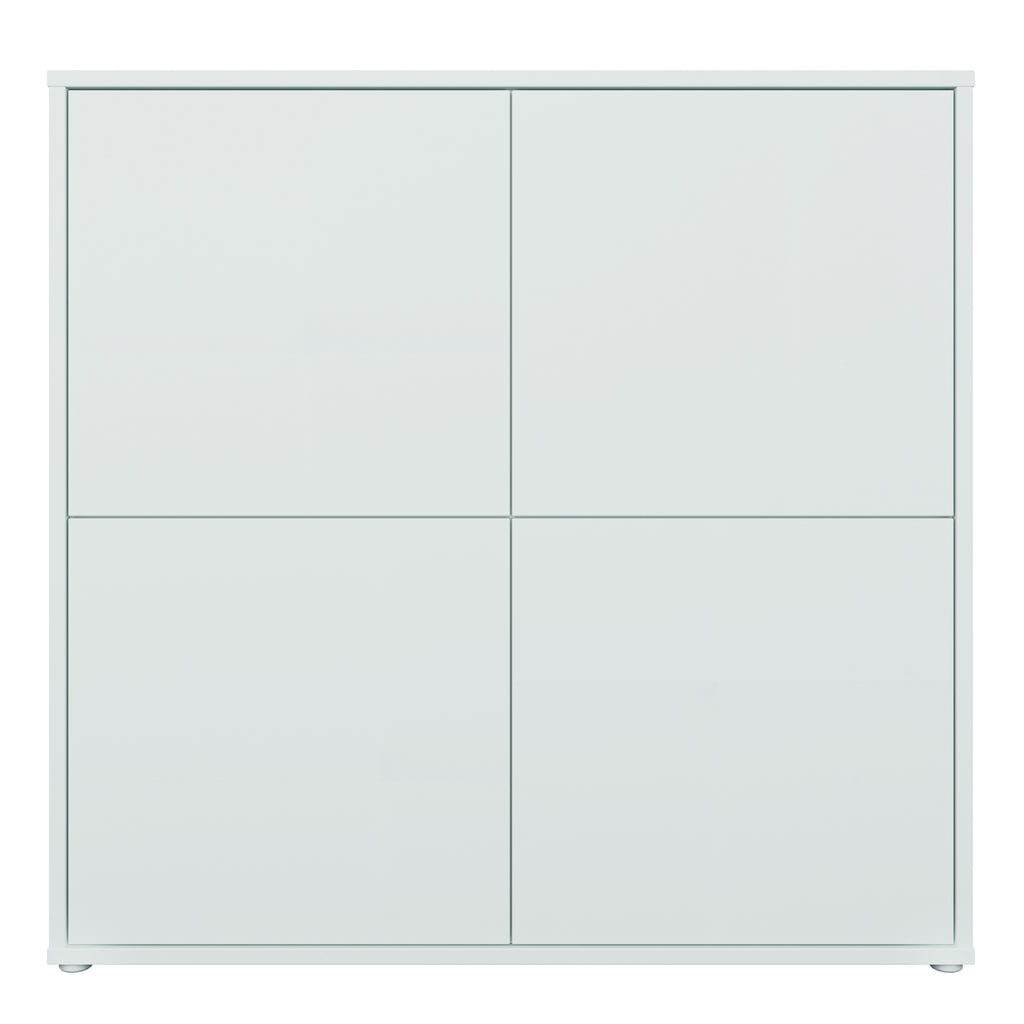 Alice Springs 4 Door Large Storage Cabinet with Push-to-Open Doors in Light Grey