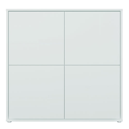 Alice Springs 4 Door Large Storage Cabinet with Push-to-Open Doors in Light Grey