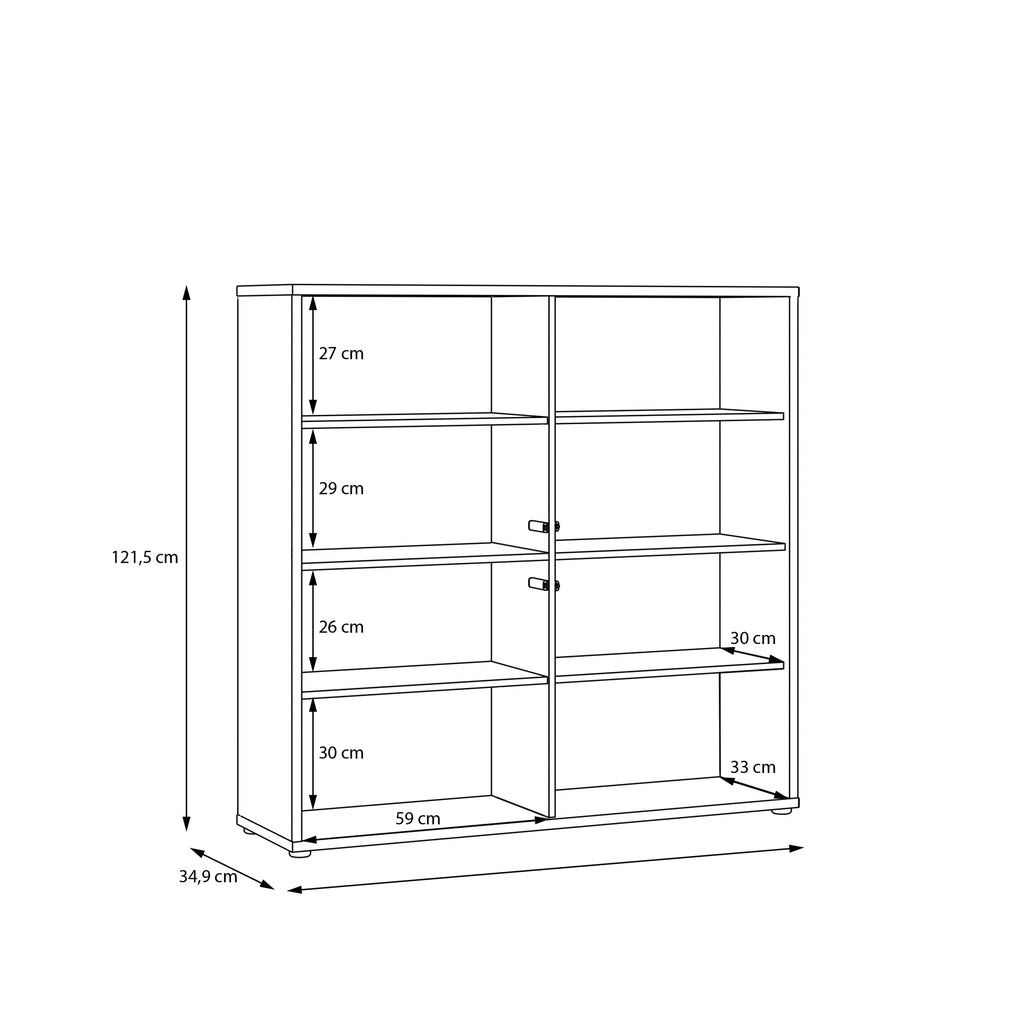 Alice Springs 4 Door Large Storage Cabinet with Push-to-Open Doors in Light Grey
