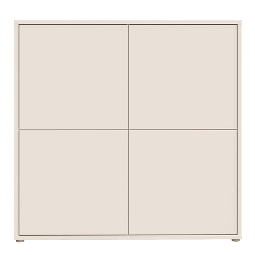 Alice Springs 4 Door Large Storage Cabinet with Push-to-Open Doors in Sand