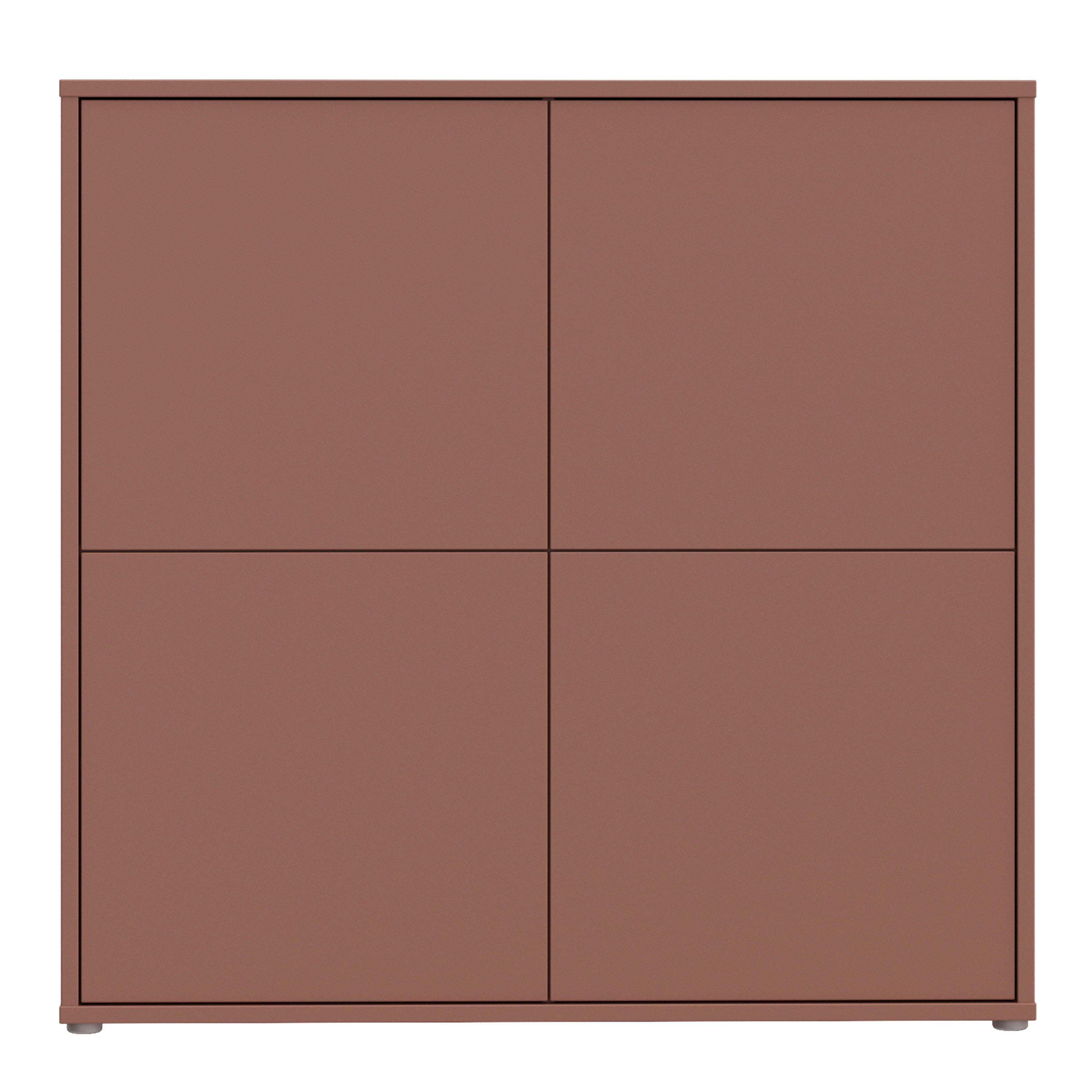 Alice Springs 4 Door Large Storage Cabinet with Push-to-Open Doors in Terracotta