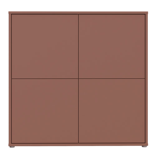 Alice Springs 4 Door Large Storage Cabinet with Push-to-Open Doors in Terracotta