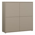 Alice Springs 4 Door Large Storage Cabinet with Push-to-Open Doors in Taupe