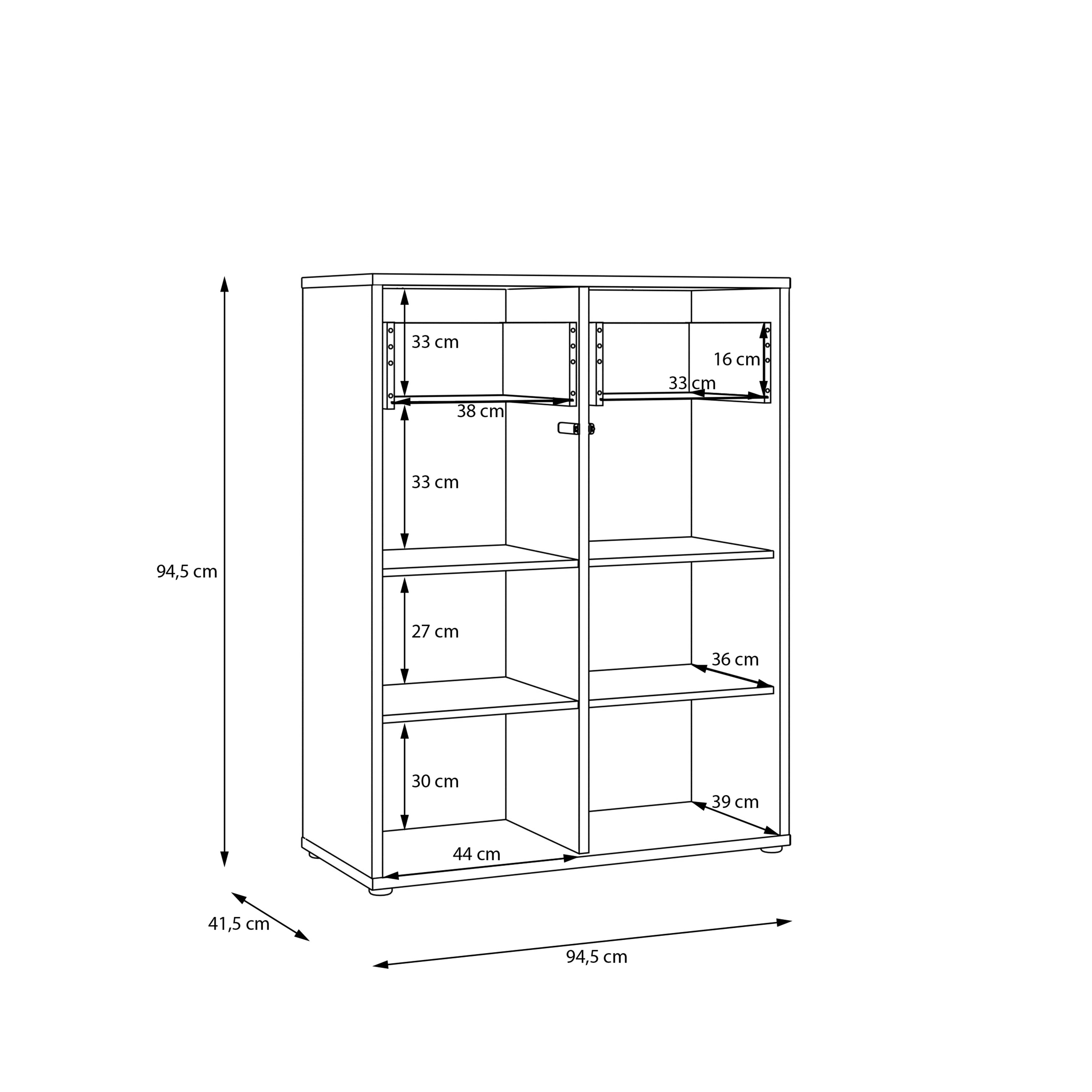 Alice Springs Storage Cabinet with 2 Doors & 2 Drawers with Push-to-Open in Sand