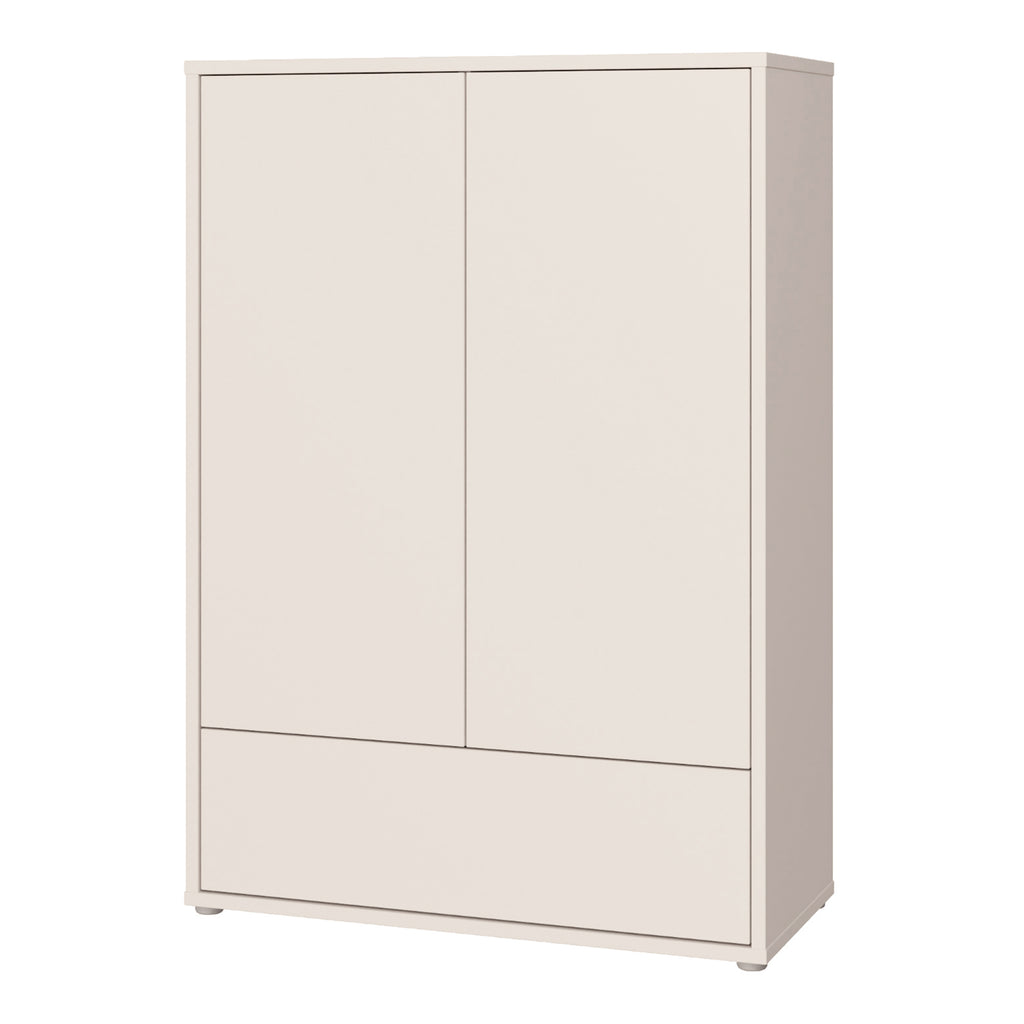 Alice Springs 2 Door Low Wardrobe with Push-to-Open Doors and Drawer in Sand