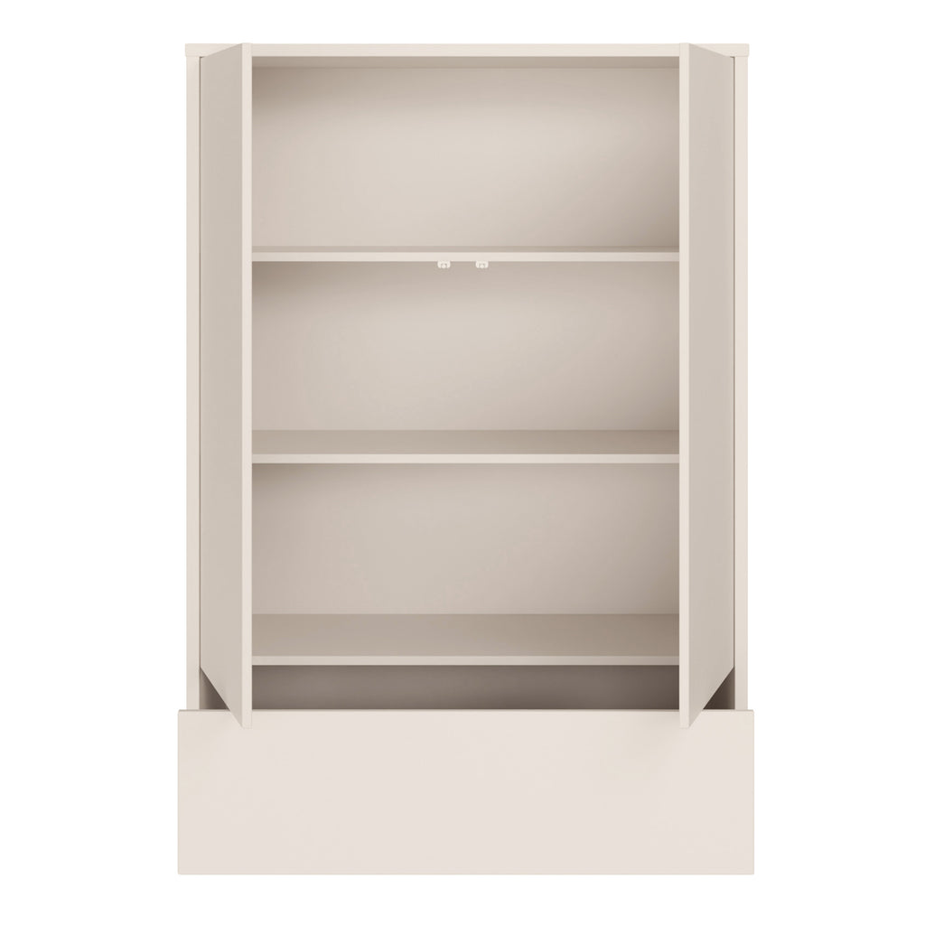Alice Springs 2 Door Low Wardrobe with Push-to-Open Doors and Drawer in Sand