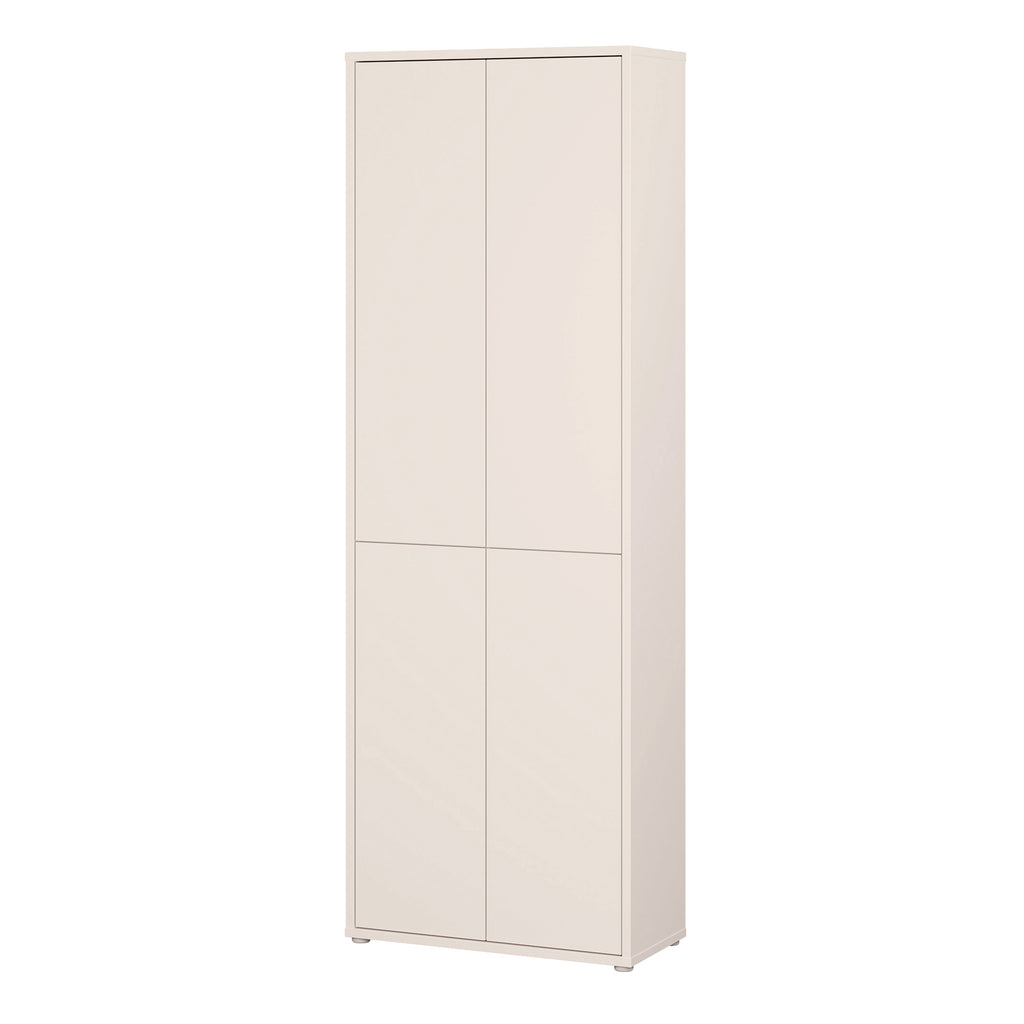 Alice Springs 4 Door Tall Storage Cabinet with Push-to-Open Doors in Sand