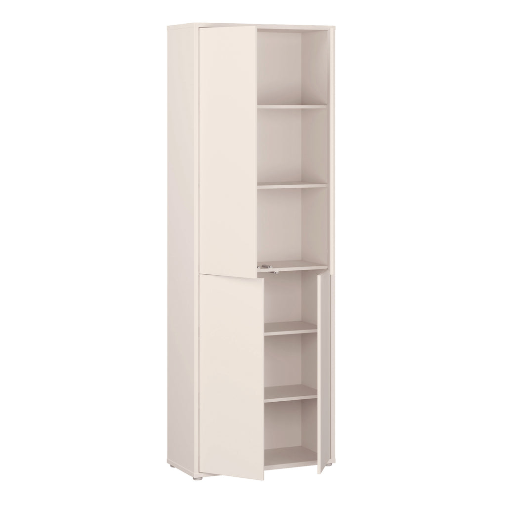 Alice Springs 4 Door Tall Storage Cabinet with Push-to-Open Doors in Sand