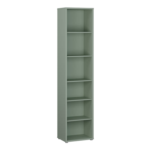 Alice Springs Tall Narrow Bookcase with 5 Shelves in Sage Green