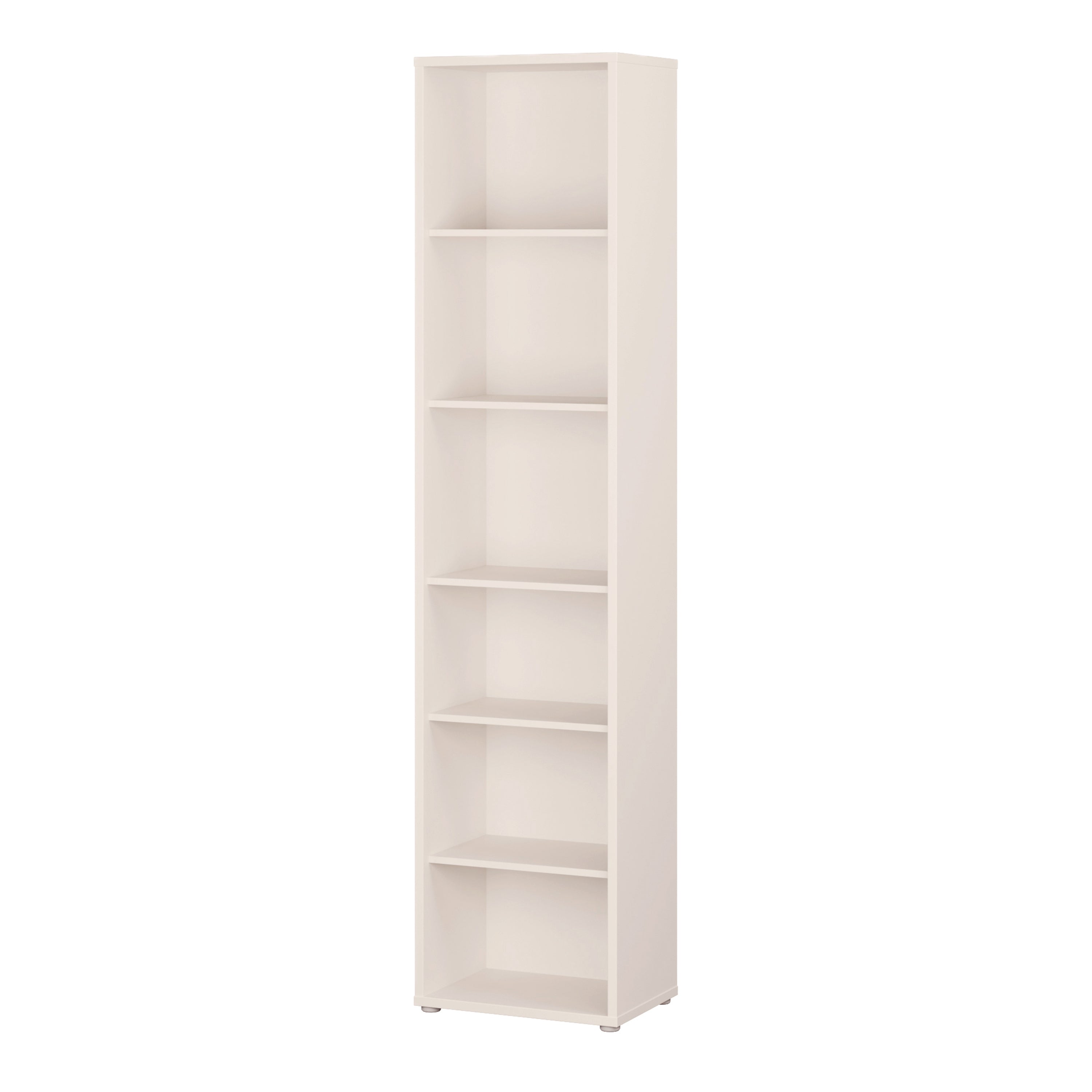 Alice Springs Tall Narrow Bookcase with 5 Shelves in Soft Neutral