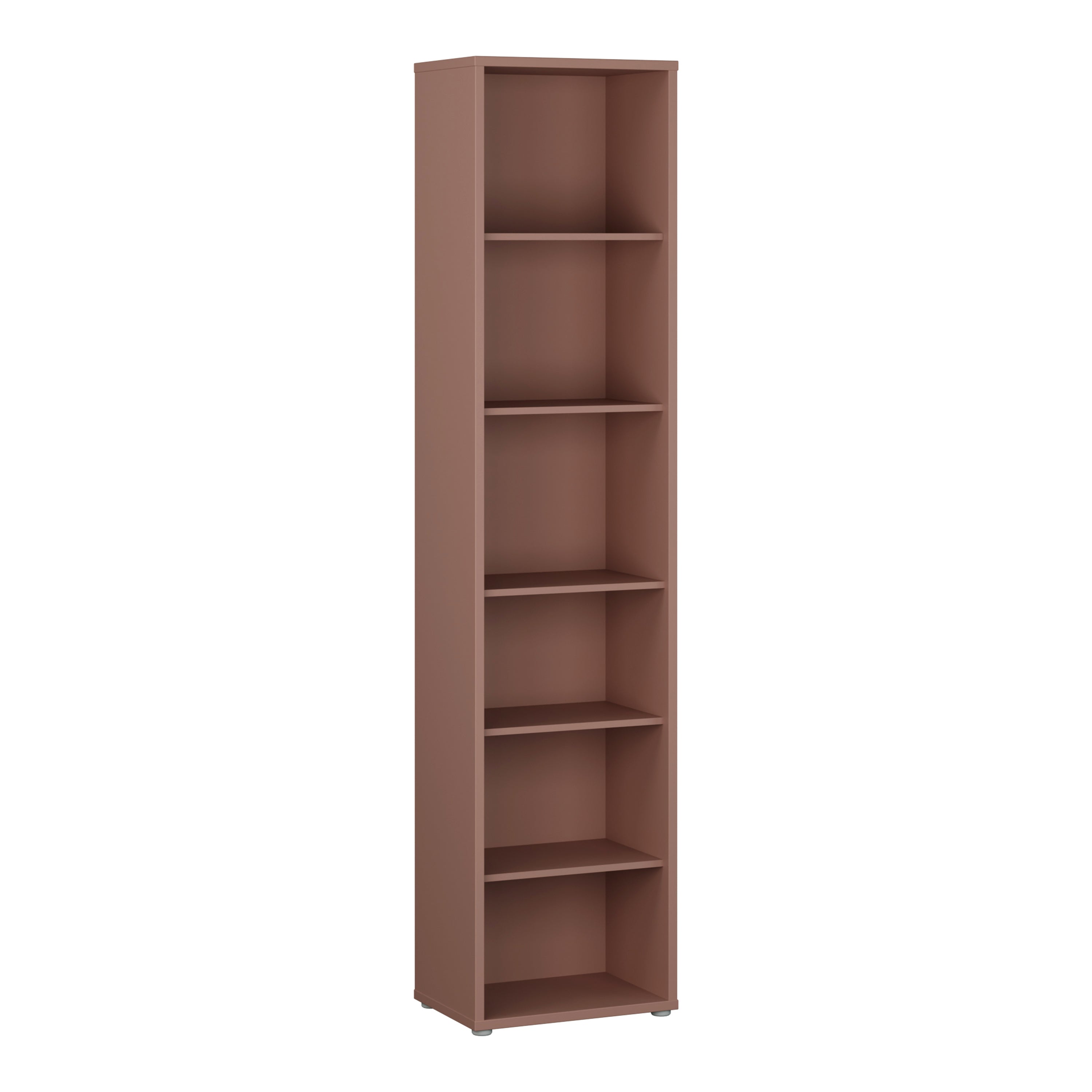 Alice Springs Tall Narrow Bookcase with 5 Shelves in Terracotta