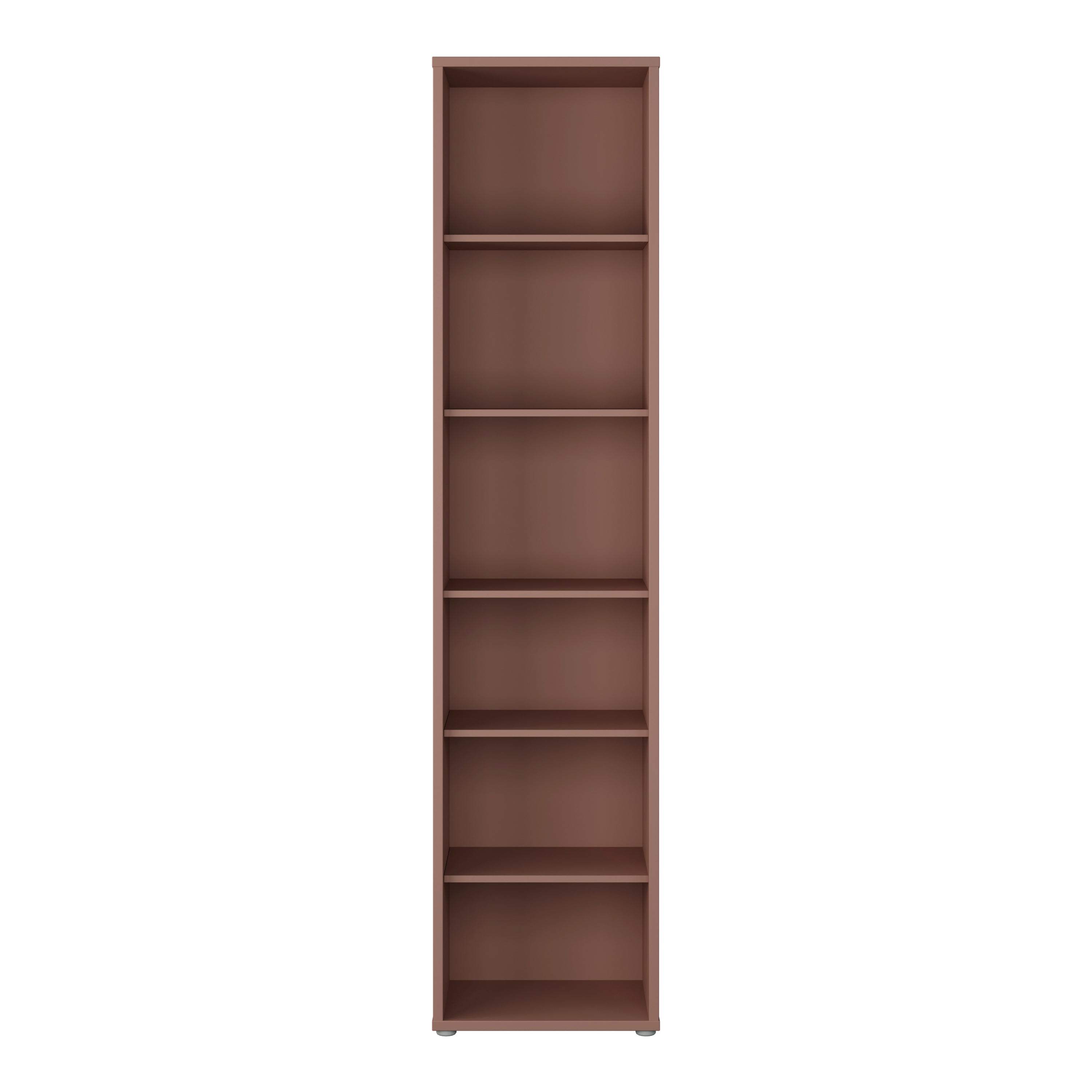 Alice Springs Tall Narrow Bookcase with 5 Shelves in Terracotta