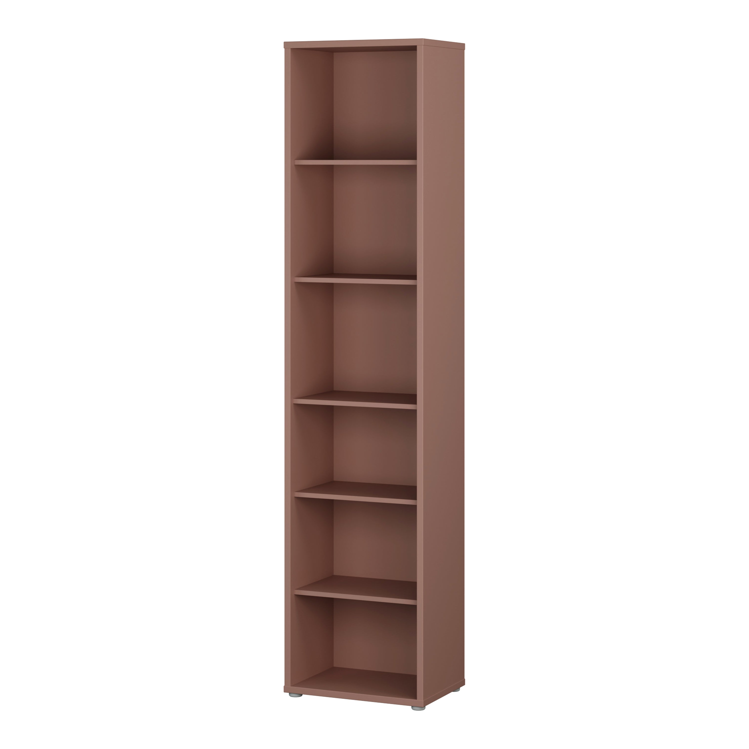 Alice Springs Tall Narrow Bookcase with 5 Shelves in Terracotta