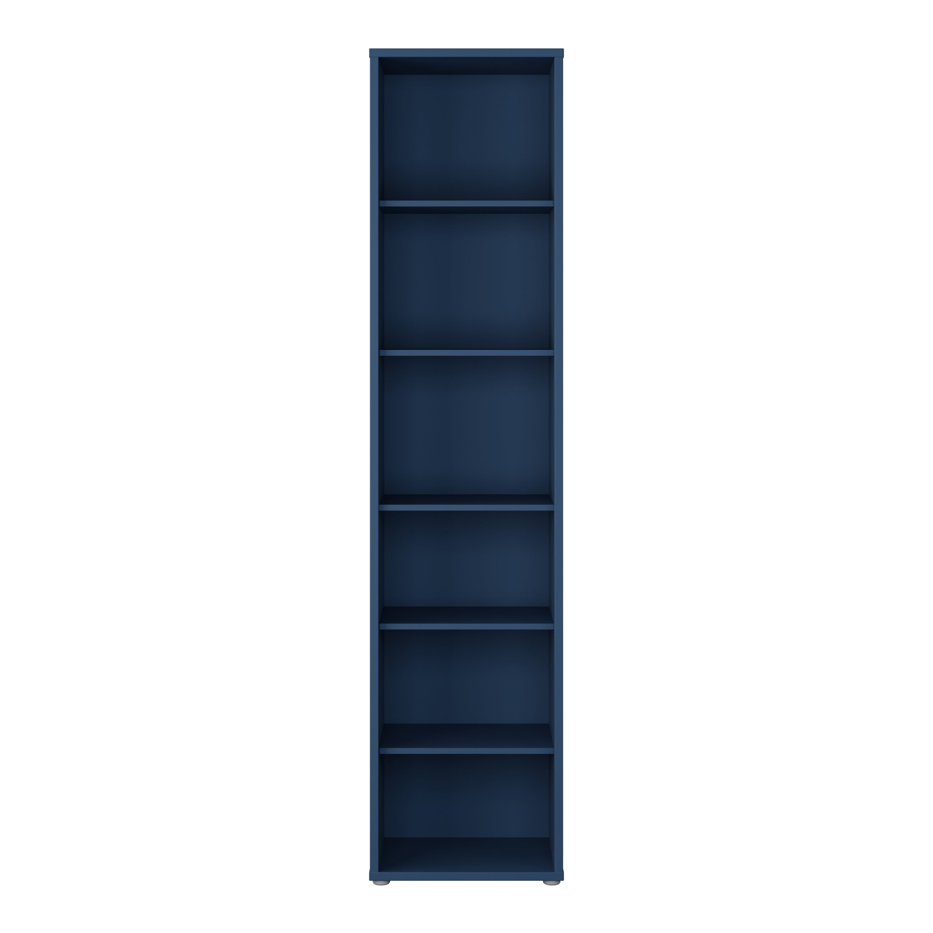 Alice Springs Tall Narrow Bookcase with 5 Shelves in Night Blue