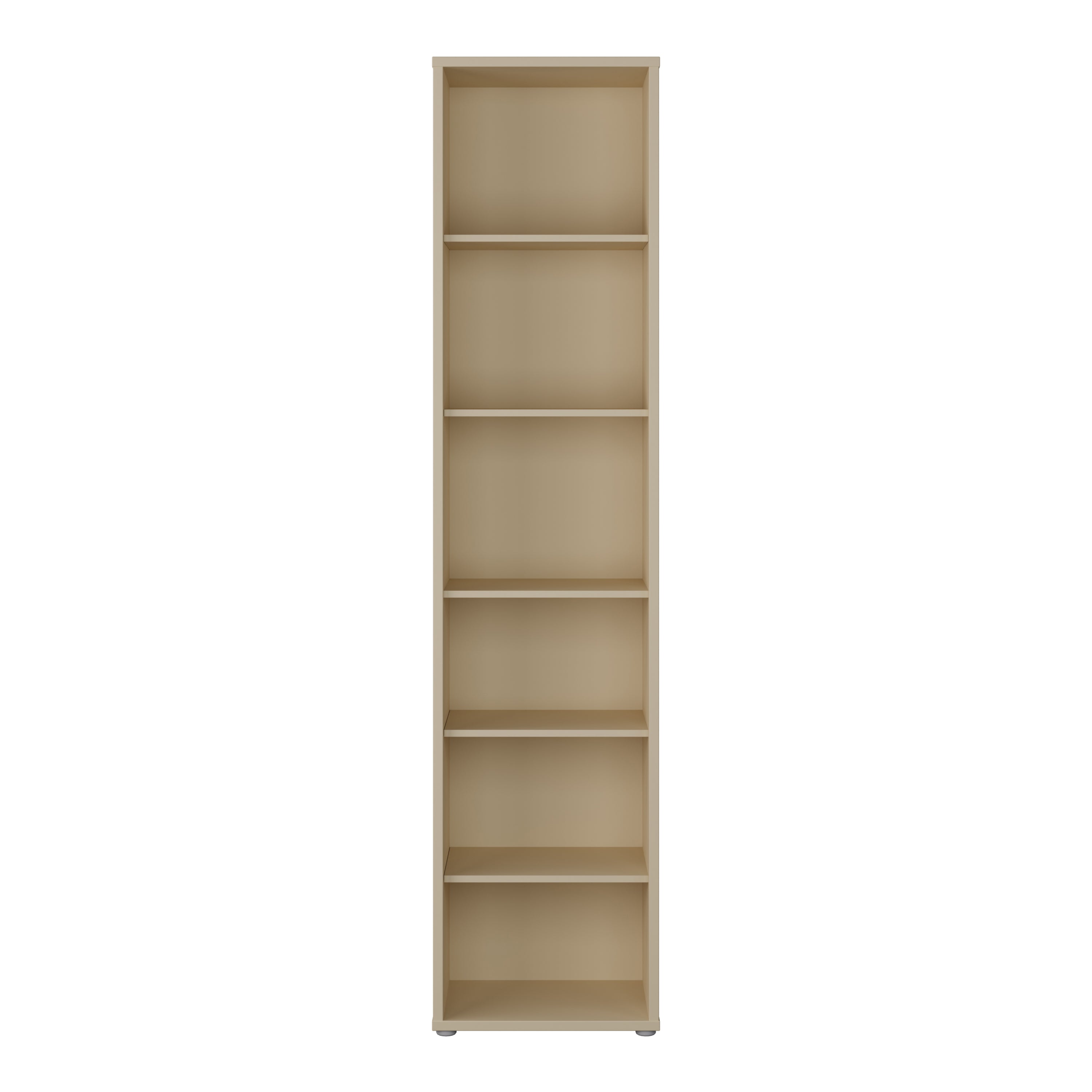 Alice Springs Tall Narrow Bookcase with 5 Shelves in Butter Yellow
