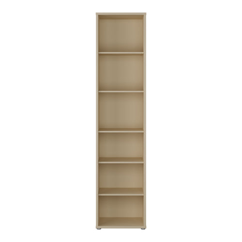 Alice Springs Tall Narrow Bookcase with 5 Shelves in Butter Yellow