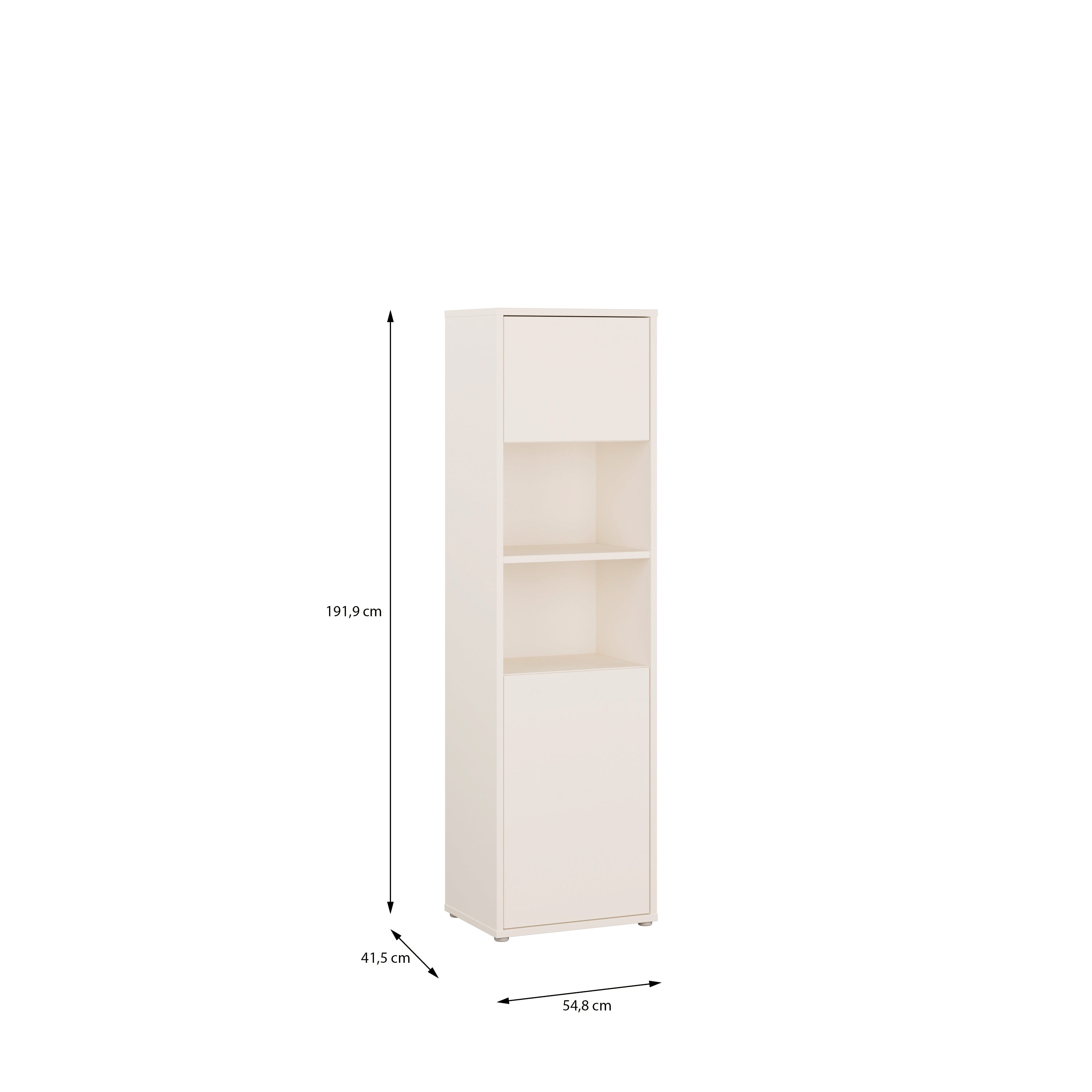 Alice Springs Tall Storage Cabinet with 2 Push-to-Open Doors & 1 Shelf in Sand