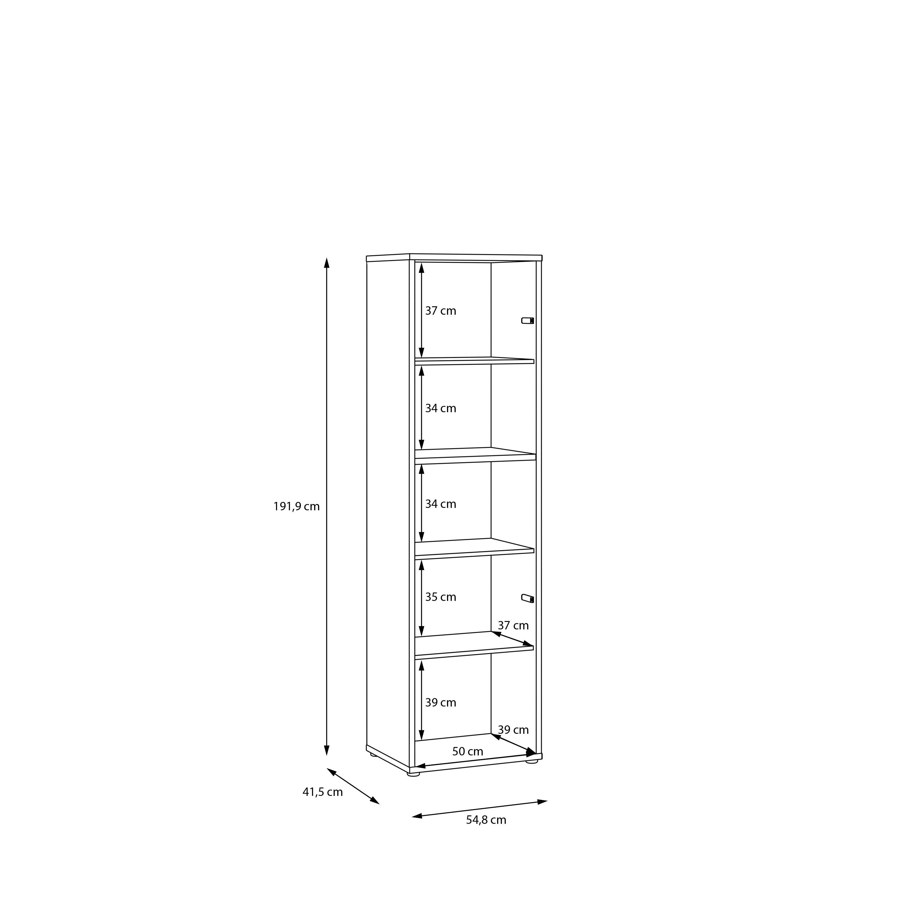 Alice Springs Tall Storage Cabinet with 2 Push-to-Open Doors & 1 Shelf in Sand