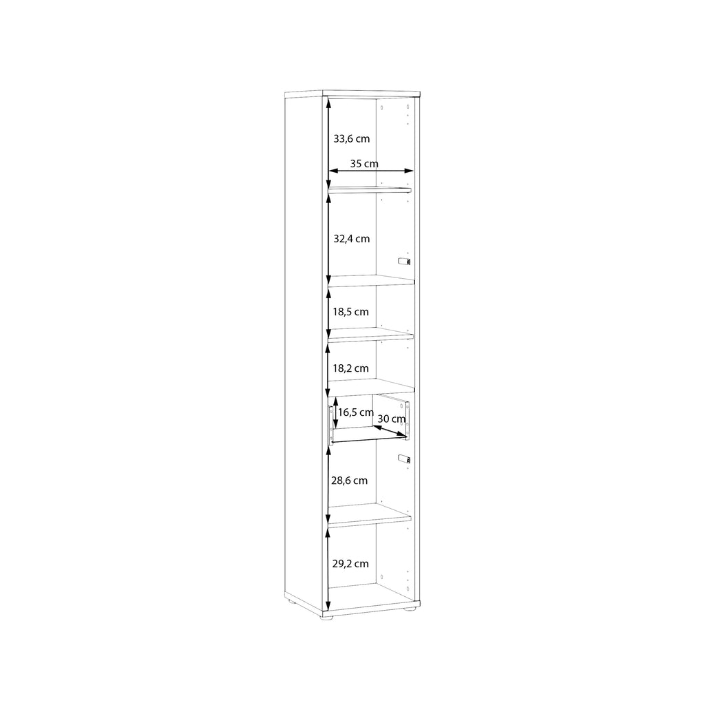 Alice Springs Tall Narrow Bathroom Storage Cabinet with 2 Doors Push-to-Open & 1 Drawer Push-to-Open in Taupe