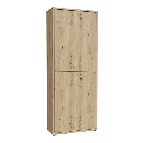 Alice Springs Shoe Cabinet with 4 Doors Push-to-Open in Artisan Oak