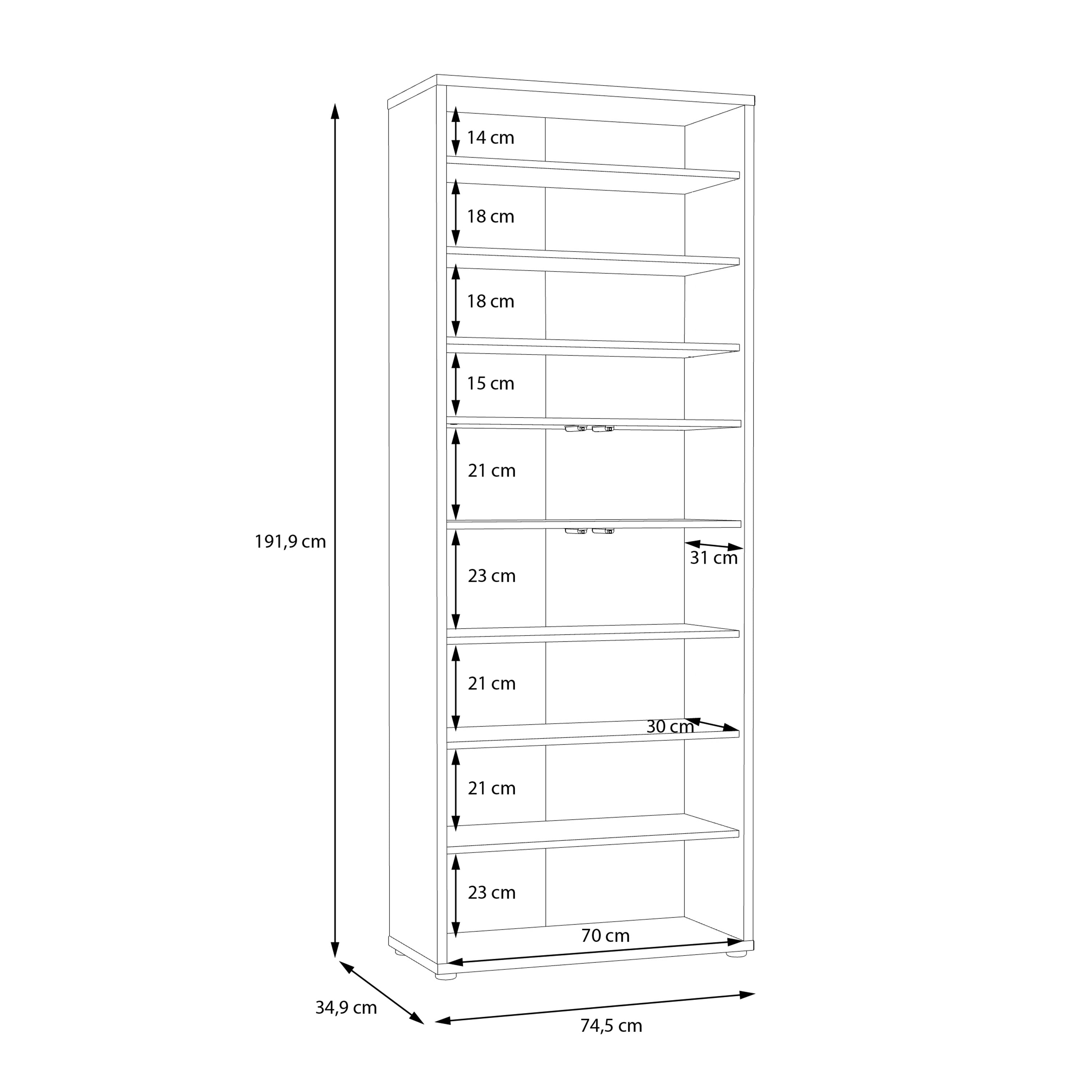 Alice Springs Shoe Cabinet with 4 Doors Push-to-Open in Artisan Oak