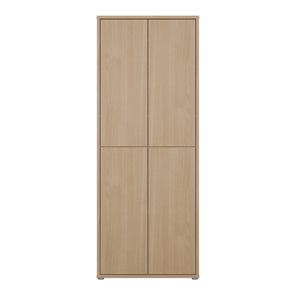 Alice Springs Tall Shoe Cabinet with 4 Doors Push-to-Open in Elegancia Oak