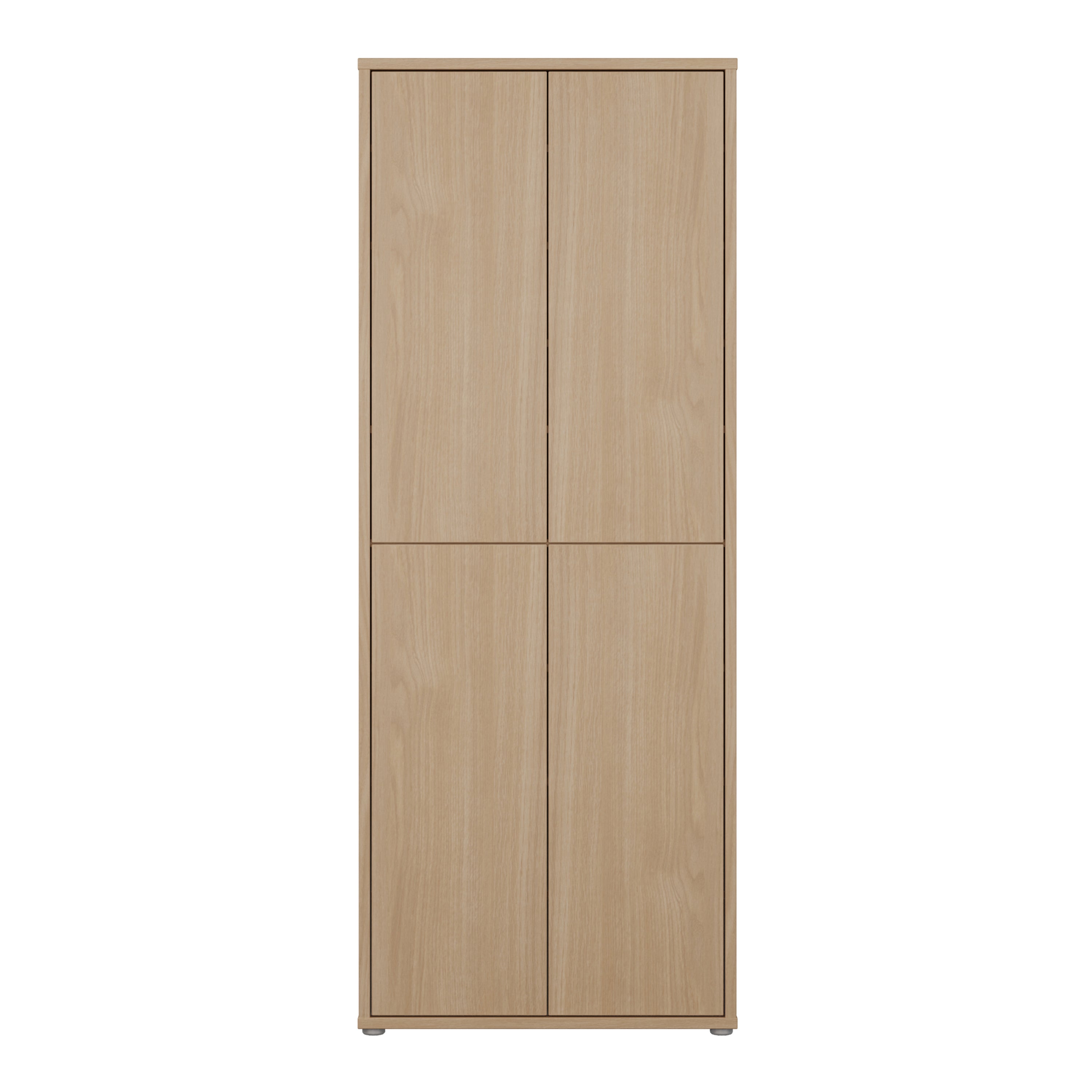 Alice Springs Tall Shoe Cabinet with 4 Doors Push-to-Open in Elegancia Oak