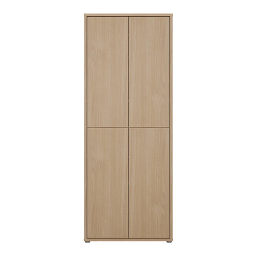 Alice Springs Tall Shoe Cabinet with 4 Doors Push-to-Open in Elegancia Oak